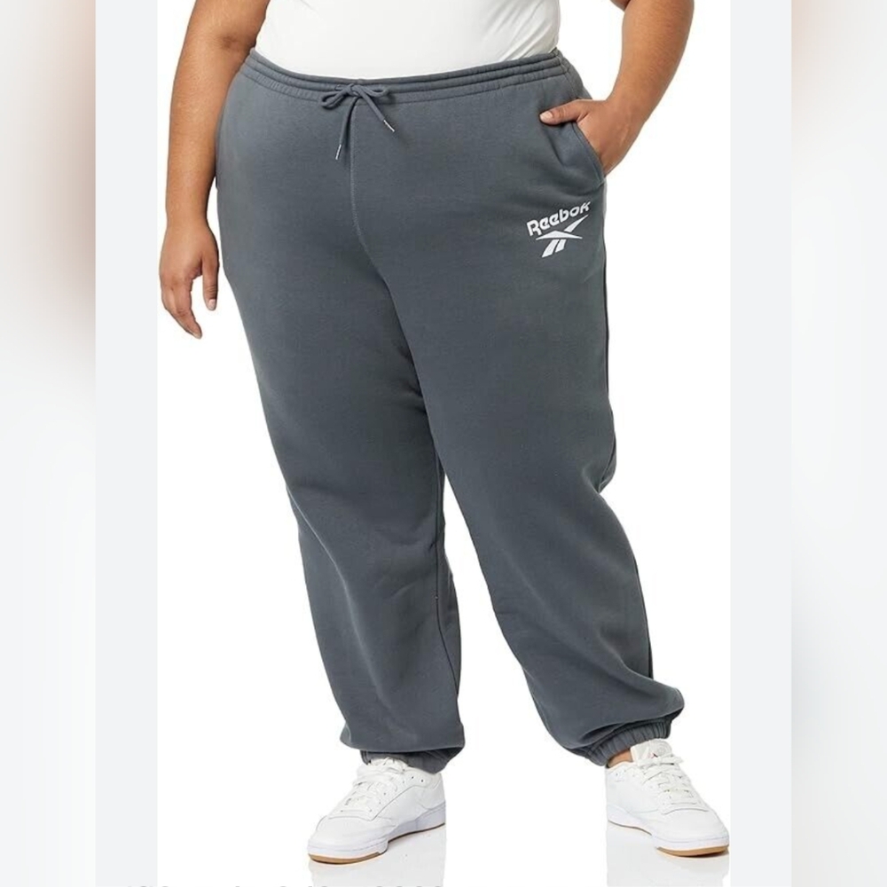 Reebok Women's Identity Logo Fleece Joggers Gray - Size 2XL